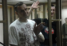 Олег Сенцов и Александр Кольченко на оглашении приговора. Фото Игоря Хорошилова/Грани.Ру